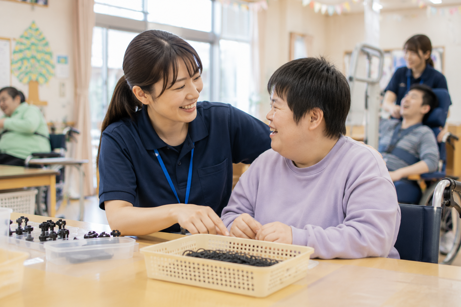 障害者支援施設での生活支援員の外観