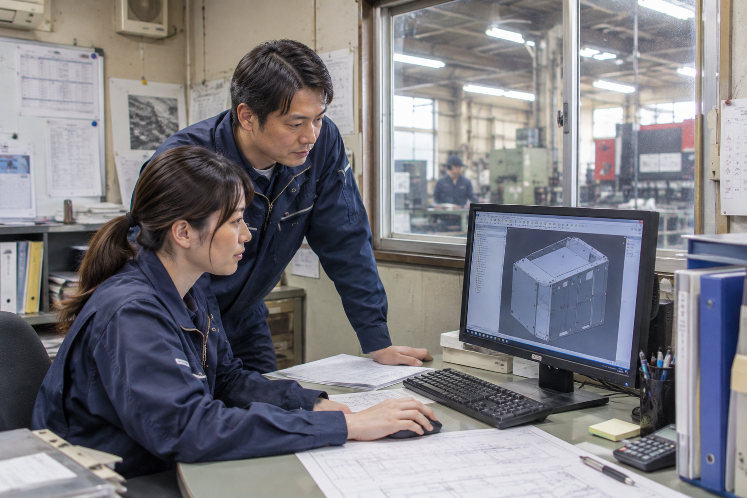 産業用ボックスメーカーでのCAD/CAM、製造の写真(兵庫県宍粟市)