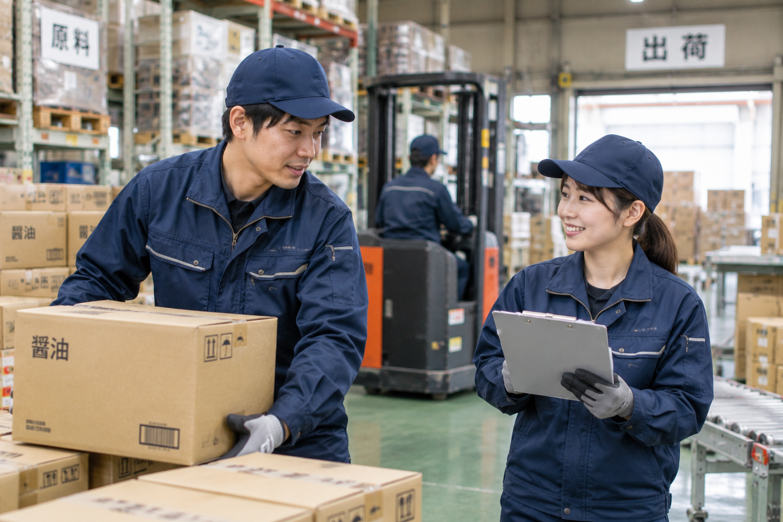 調味料製造メーカーの物流・倉庫作業の外観